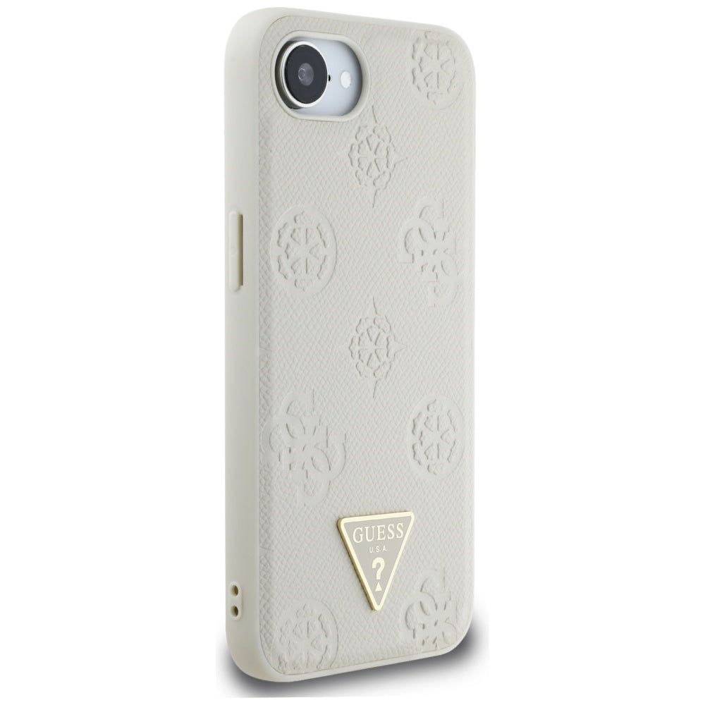 MagSafe cover til Apple iPhone 17e / 16e, Guess, Peony Grained Hot Stamp Triangle, Beige