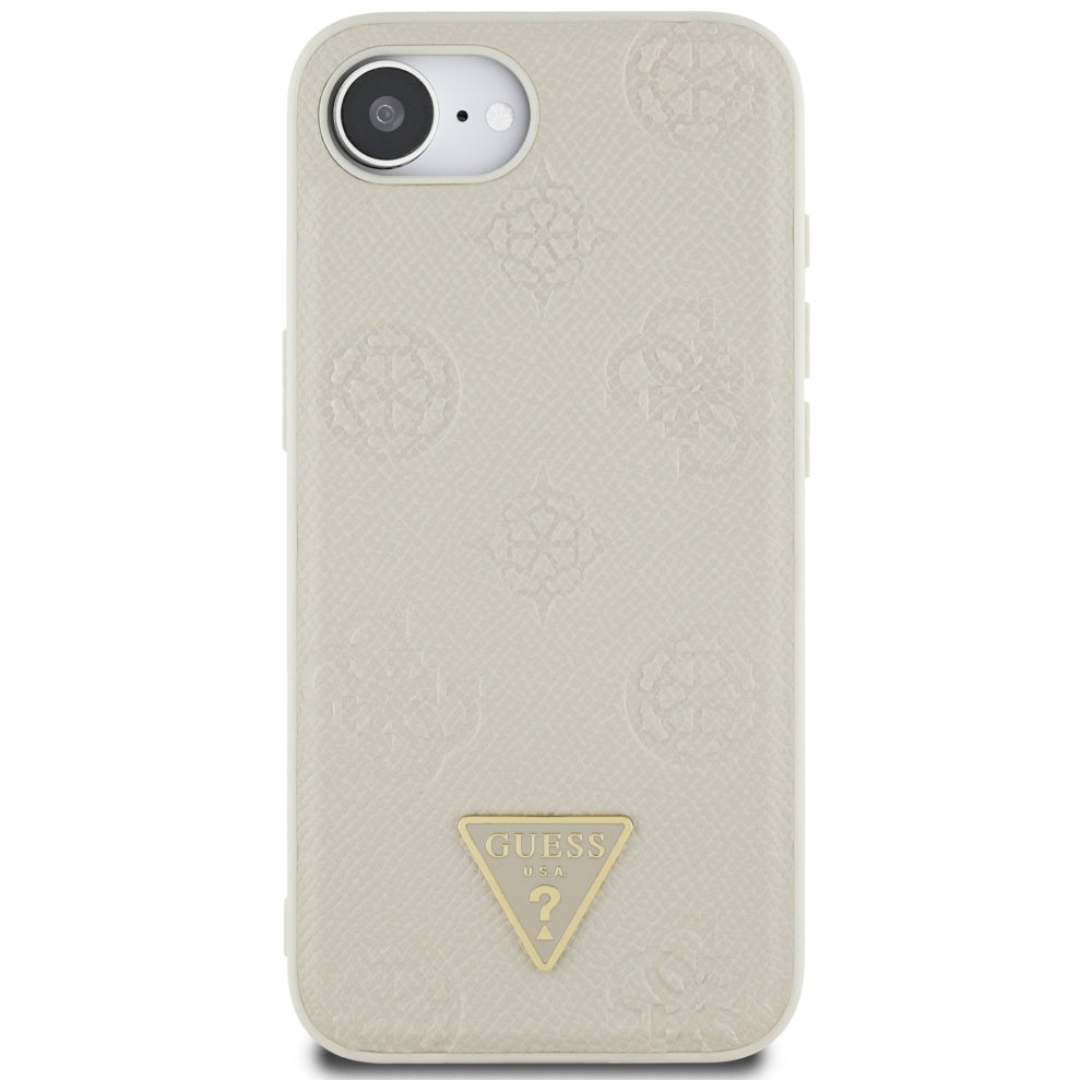 MagSafe cover til Apple iPhone 17e / 16e, Guess, Peony Grained Hot Stamp Triangle, Beige