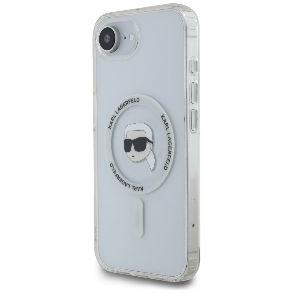 MagSafe cover til Apple iPhone 17e / 16e, Karl Lagerfeld, IML Karl's Head, Hvid