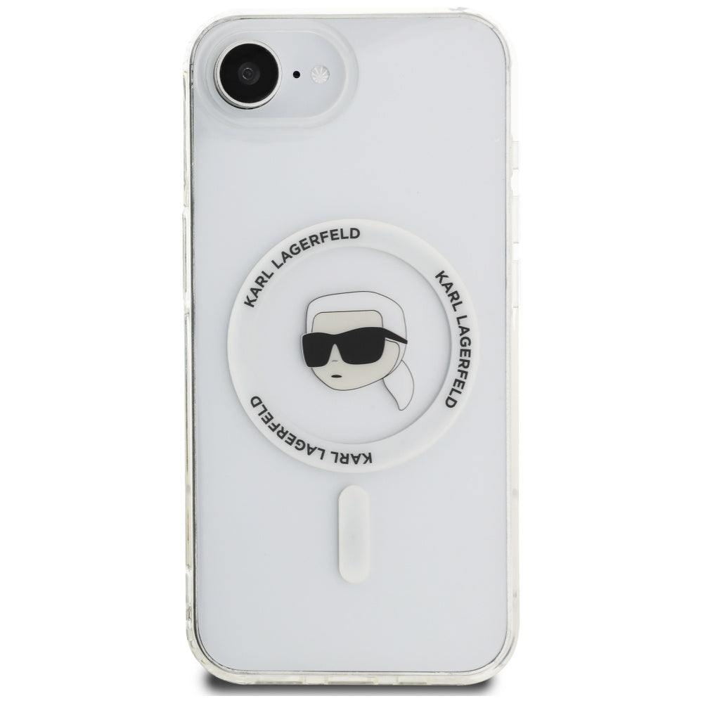 MagSafe cover til Apple iPhone 17e / 16e, Karl Lagerfeld, IML Karl's Head, Hvid