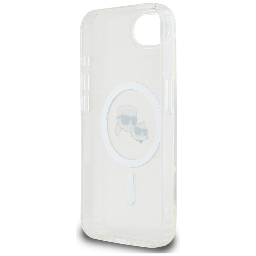 MagSafe cover til Apple iPhone 17e / 16e, Karl Lagerfeld, IML Metal Karl & Choupette's Heads, Hvid