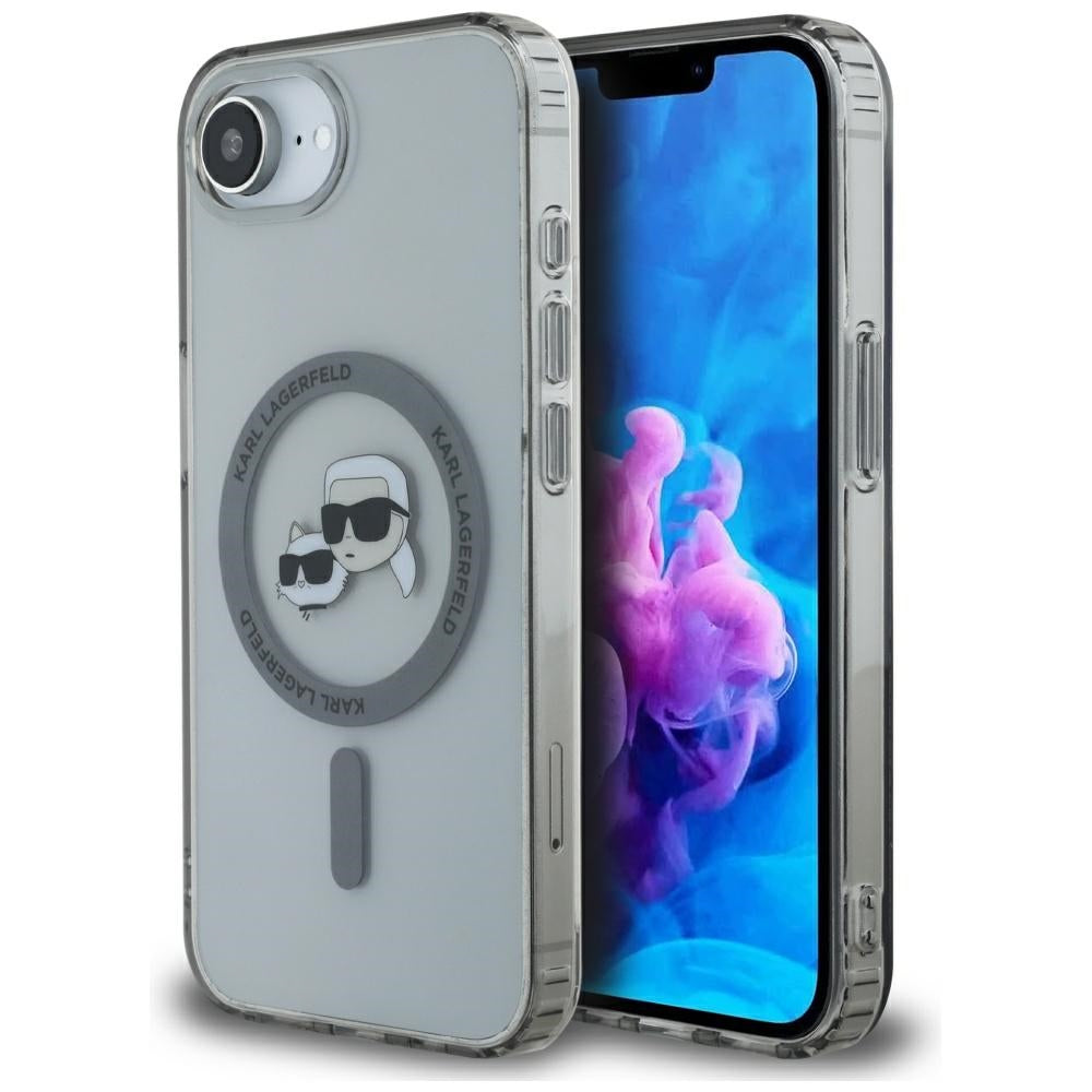 MagSafe cover til Apple iPhone 17e / 16e, Karl Lagerfeld, IML Metal Karl & Choupette's Heads, Sort