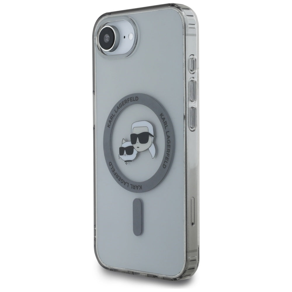 MagSafe cover til Apple iPhone 17e / 16e, Karl Lagerfeld, IML Metal Karl & Choupette's Heads, Sort