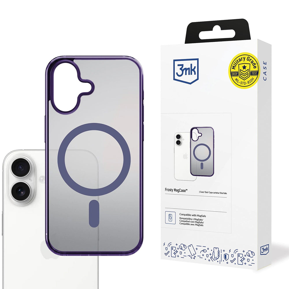 MagSafe cover til Apple iPhone 17, 3MK, Frosty MagCase, Lilla