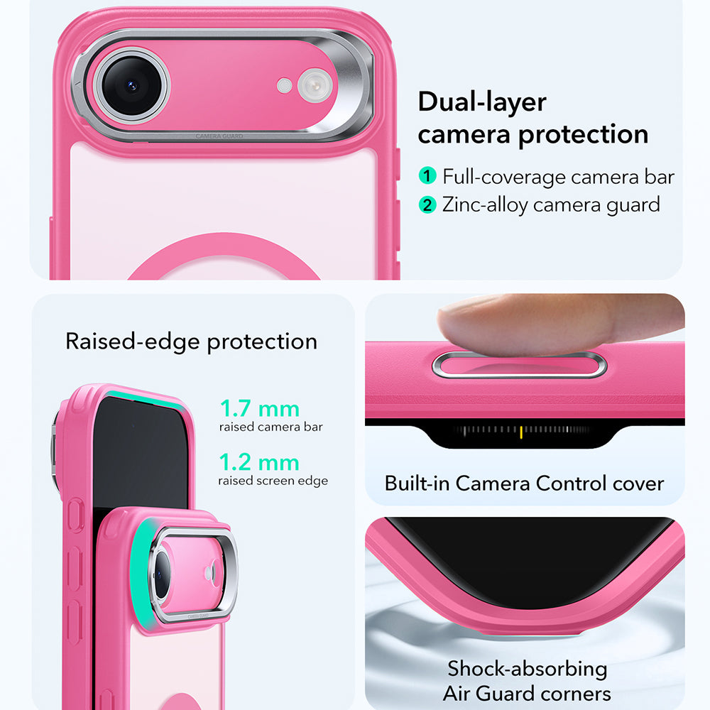 MagSafe cover til Apple iPhone 17 Air, ESR, Classic Hybrid Kickstand, Satinrosa
