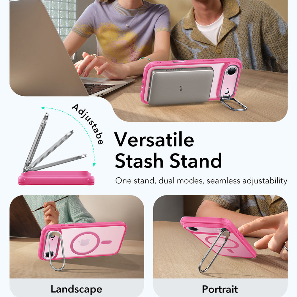 MagSafe cover til Apple iPhone 17 Air, ESR, Classic Hybrid Kickstand, Satinrosa