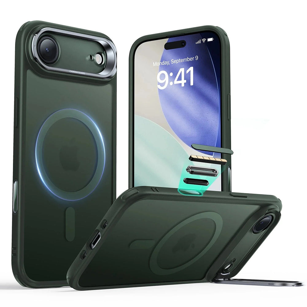 MagSafe cover til Apple iPhone 17 Air, ESR, Classic Hybrid Kickstand, Satineret Grøn
