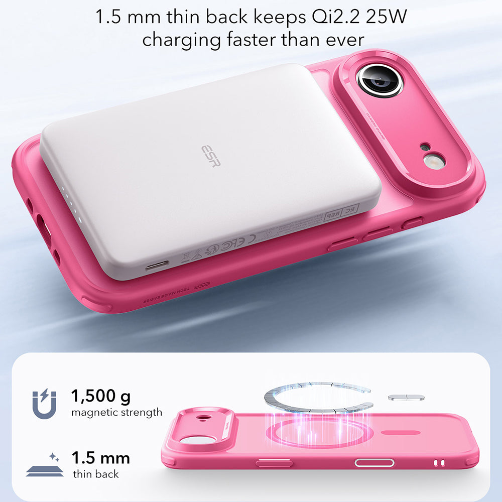 MagSafe cover til Apple iPhone 17 Air, ESR, Classic Hybrid, Satinrosa