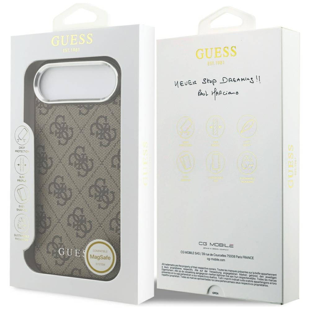 MagSafe cover til Apple iPhone 17 Air, Guess, 4G Classic Logo, Brun