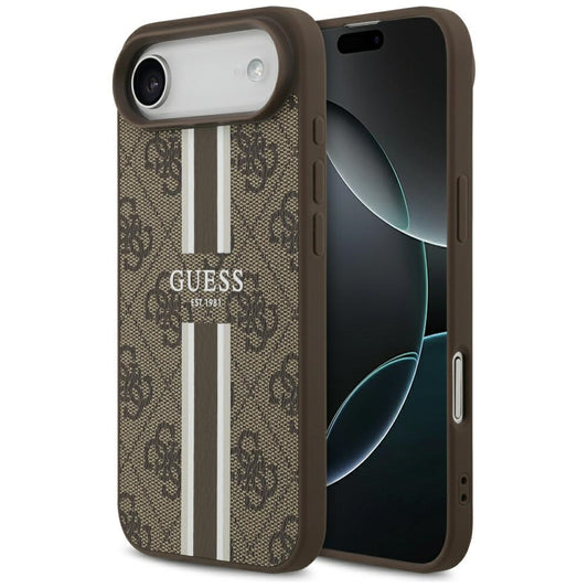 MagSafe cover til Apple iPhone 17 Air, Guess, 4G Printed Stripes, Brun