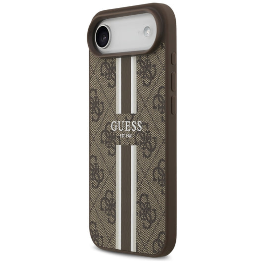 MagSafe cover til Apple iPhone 17 Air, Guess, 4G Printed Stripes, Brun