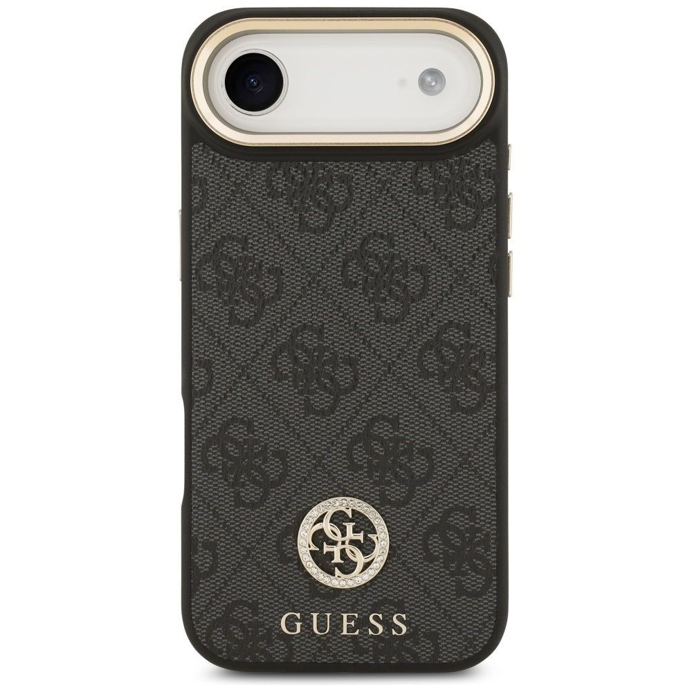 MagSafe cover til Apple iPhone 17 Air, Guess, 4G Strass Logo med stor rem, Sort