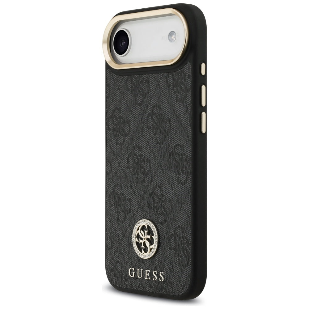 MagSafe cover til Apple iPhone 17 Air, Guess, 4G Strass Logo med stor rem, Sort