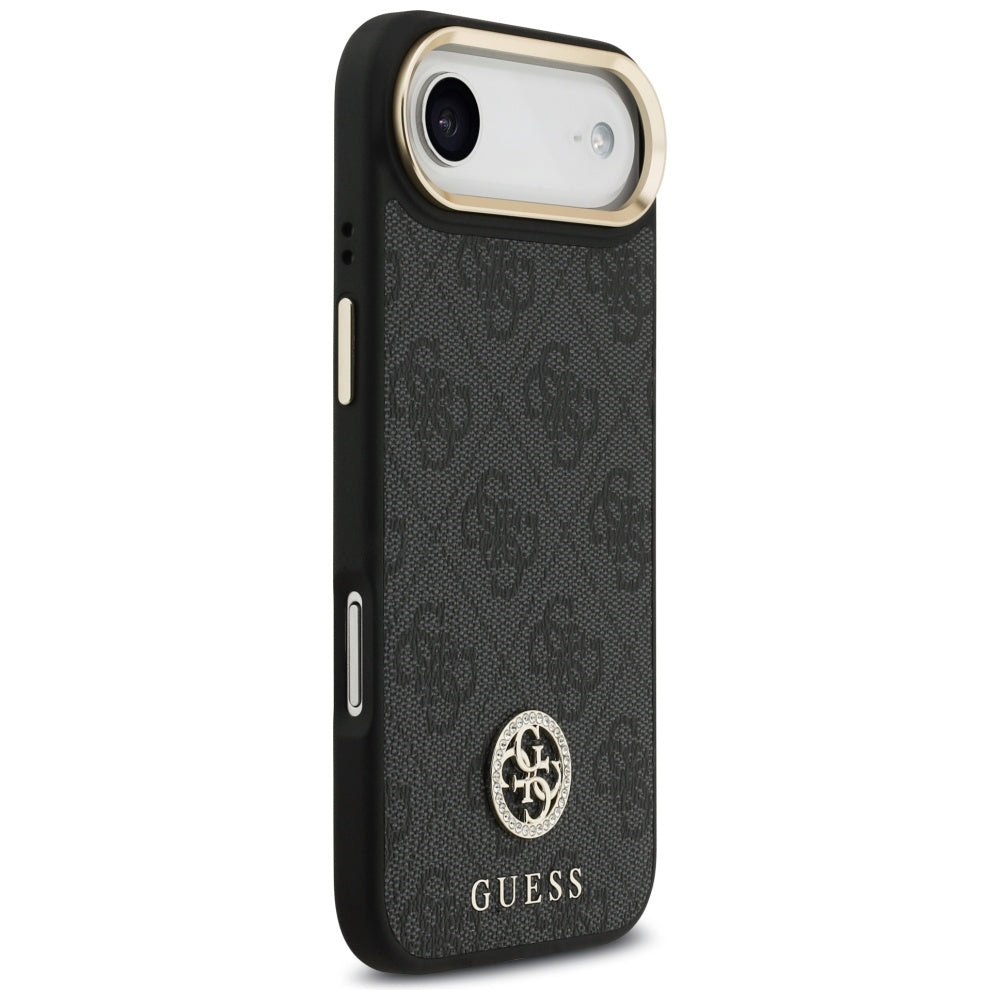 MagSafe cover til Apple iPhone 17 Air, Guess, 4G Strass Logo med stor rem, Sort