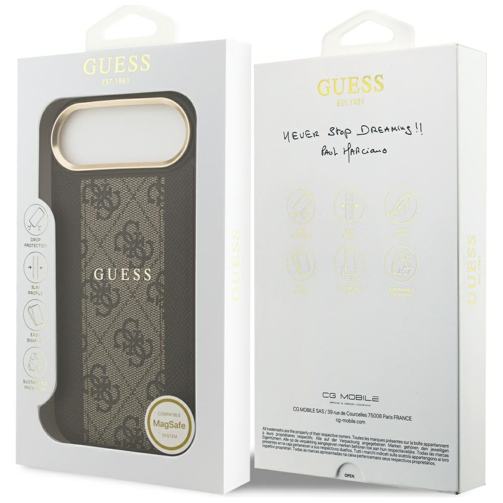 MagSafe cover til Apple iPhone 17 Air, Guess, 4G Stripe, Brun