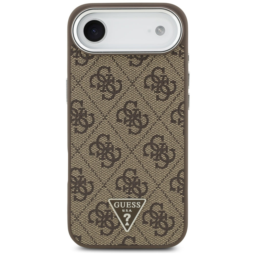 MagSafe cover til Apple iPhone 17 Air, Guess, 4G Triangle Logo, Brun Sølvfarvet