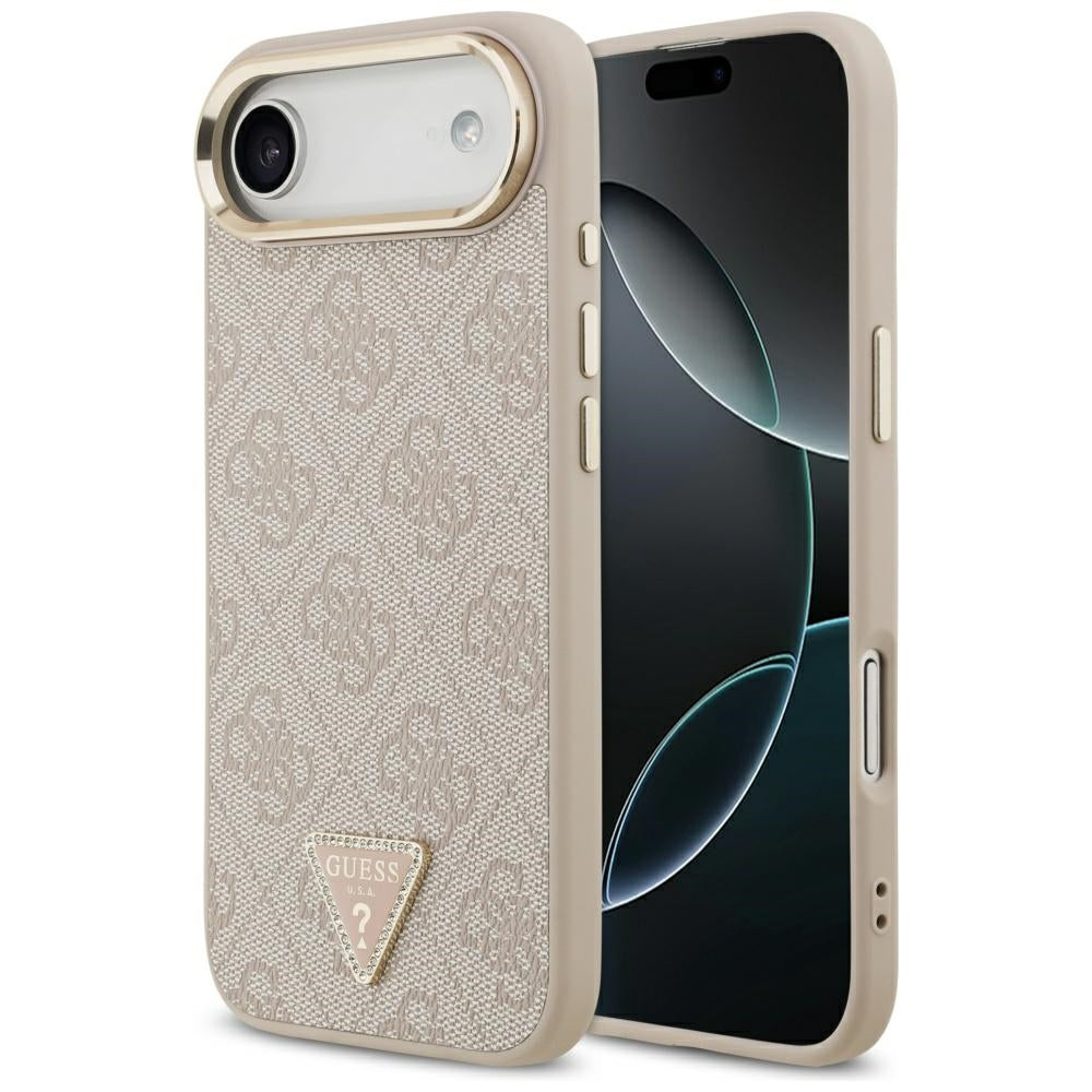 MagSafe cover til Apple iPhone 17 Air, Guess, 4G Triangle Logo, Gylden Rosa