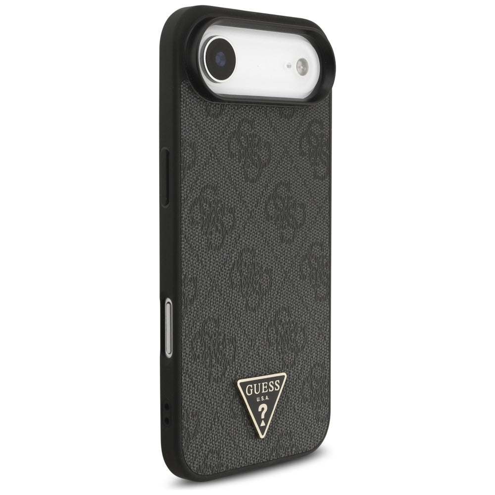 MagSafe cover til Apple iPhone 17 Air, Guess, 4G Triangle Logo med snorestrop, Sort