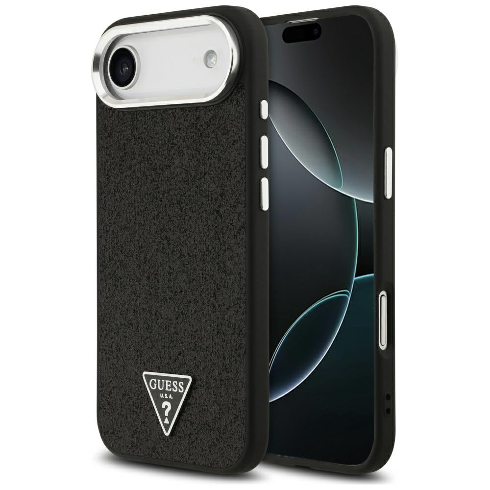 MagSafe cover til Apple iPhone 17 Air, Guess, Glitter Triangle Logo, Sort