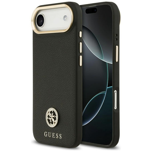 MagSafe cover til Apple iPhone 17 Air, Guess, Grained Strass Logo, Sort
