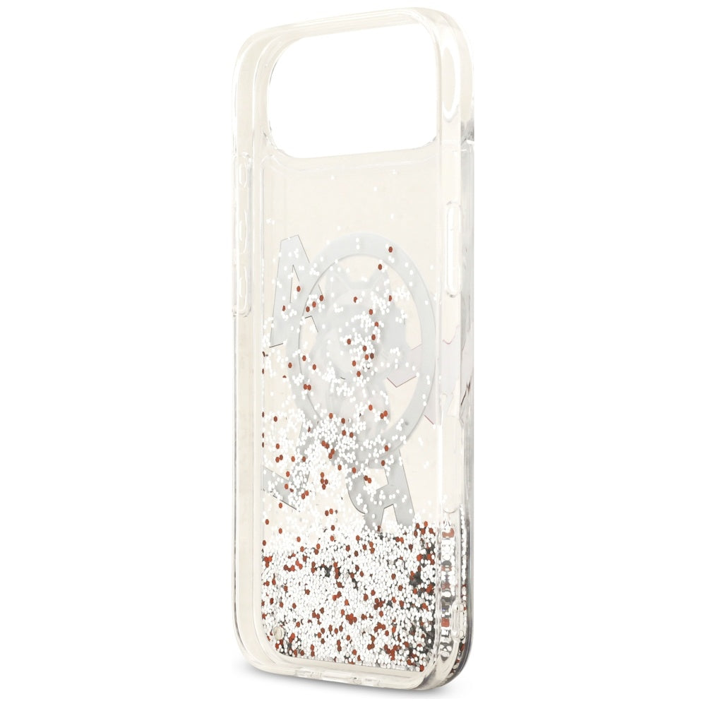 MagSafe Case for Apple iPhone 17 Air, Karl Lagerfeld, Liquid Glitter Choupette Logo, Transparent
