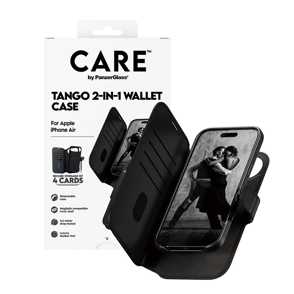 MagSafe cover til Apple iPhone 17 Air, PanzerGlass, Care Feature Tango Two-in-One, Sort
