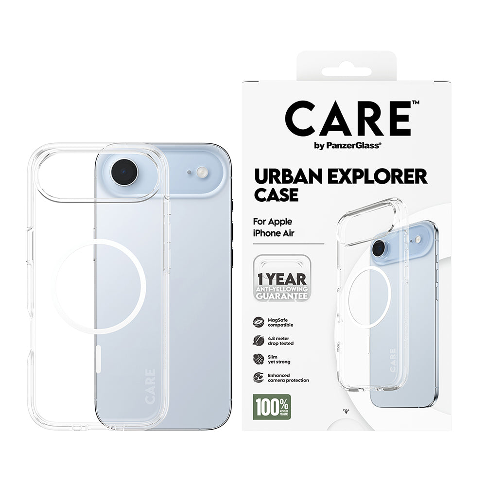 MagSafe cover til Apple iPhone 17 Air, PanzerGlass, Urban Explorer Care, Hvid Transparent