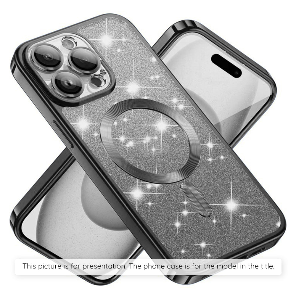MagSafe cover til Apple iPhone 17 Air, Techsuit, Luxury Glitter, Sort