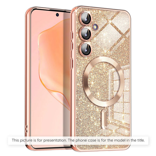 MagSafe cover til Apple iPhone 17 Air, Techsuit, Luxury Glitter, Gylden Rosa