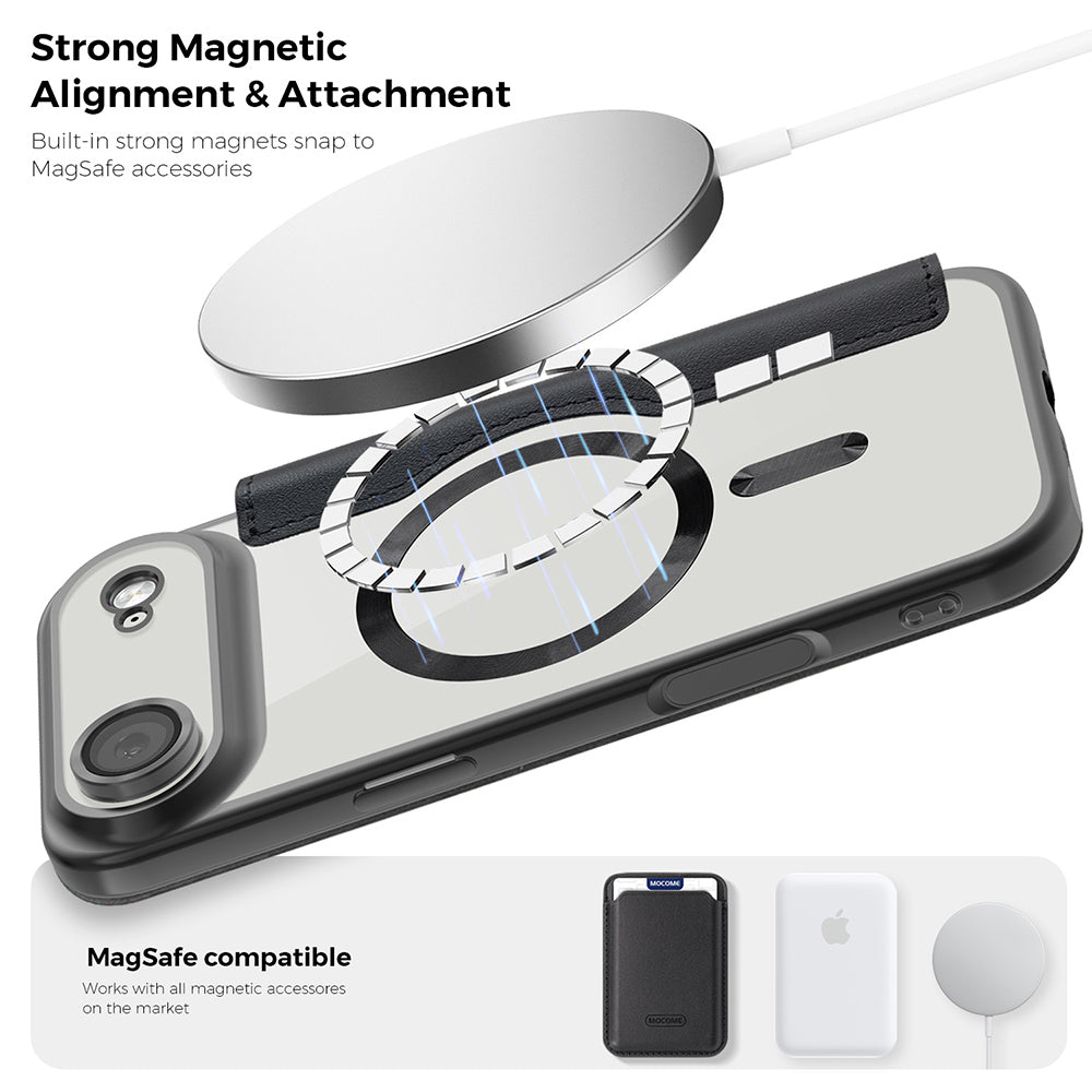 MagSafe Case for Apple iPhone 17 Air, Techsuit, SmartMag Book, Black
