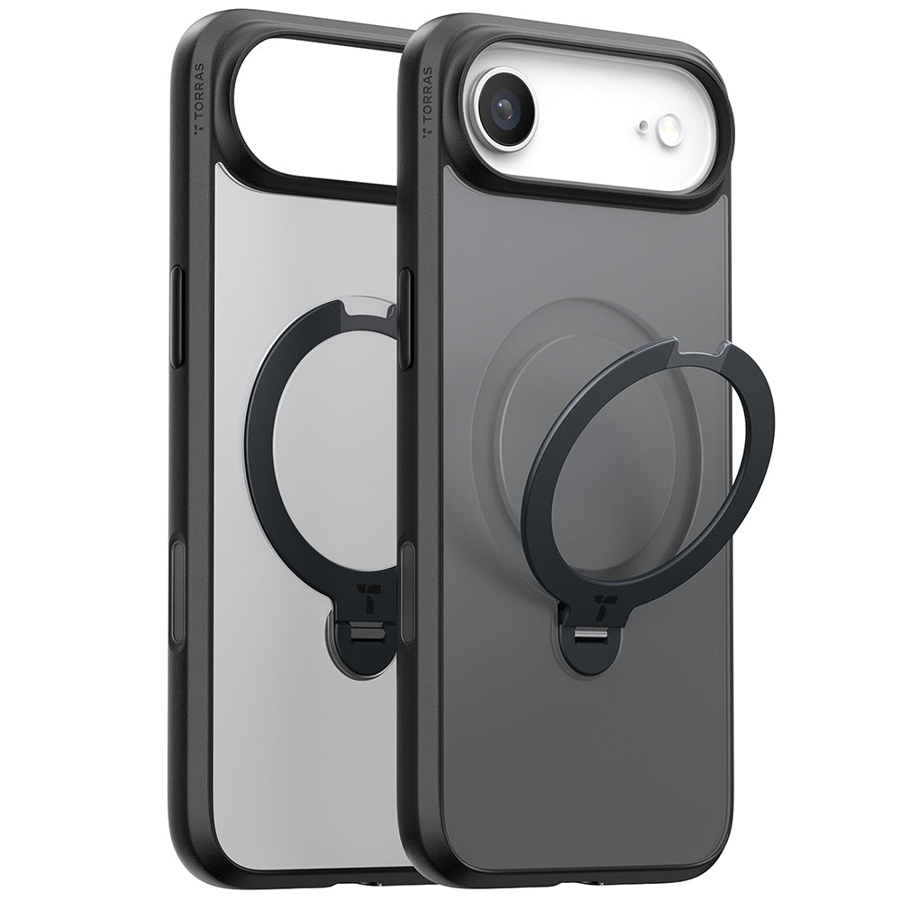 MagSafe Case for Apple iPhone 17 Air, Torras, Ostand Spin, Black