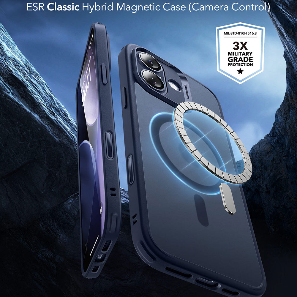 MagSafe cover til Apple iPhone 17, ESR, Classic Hybrid, Satinblå