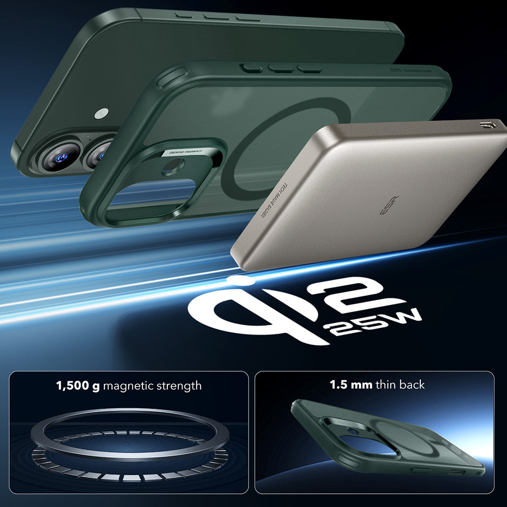 MagSafe cover til Apple iPhone 17, ESR, Classic Hybrid, Satineret Grøn