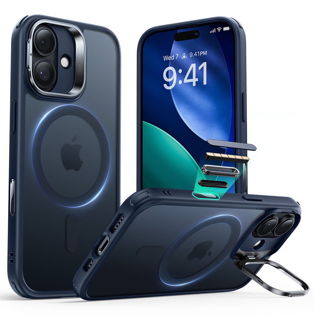 MagSafe cover til Apple iPhone 17, ESR, Classic Hybrid Kickstand, Satinblå