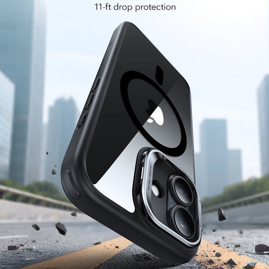MagSafe cover til Apple iPhone 17, ESR, Classic Hybrid Kickstand, Sort Transparent