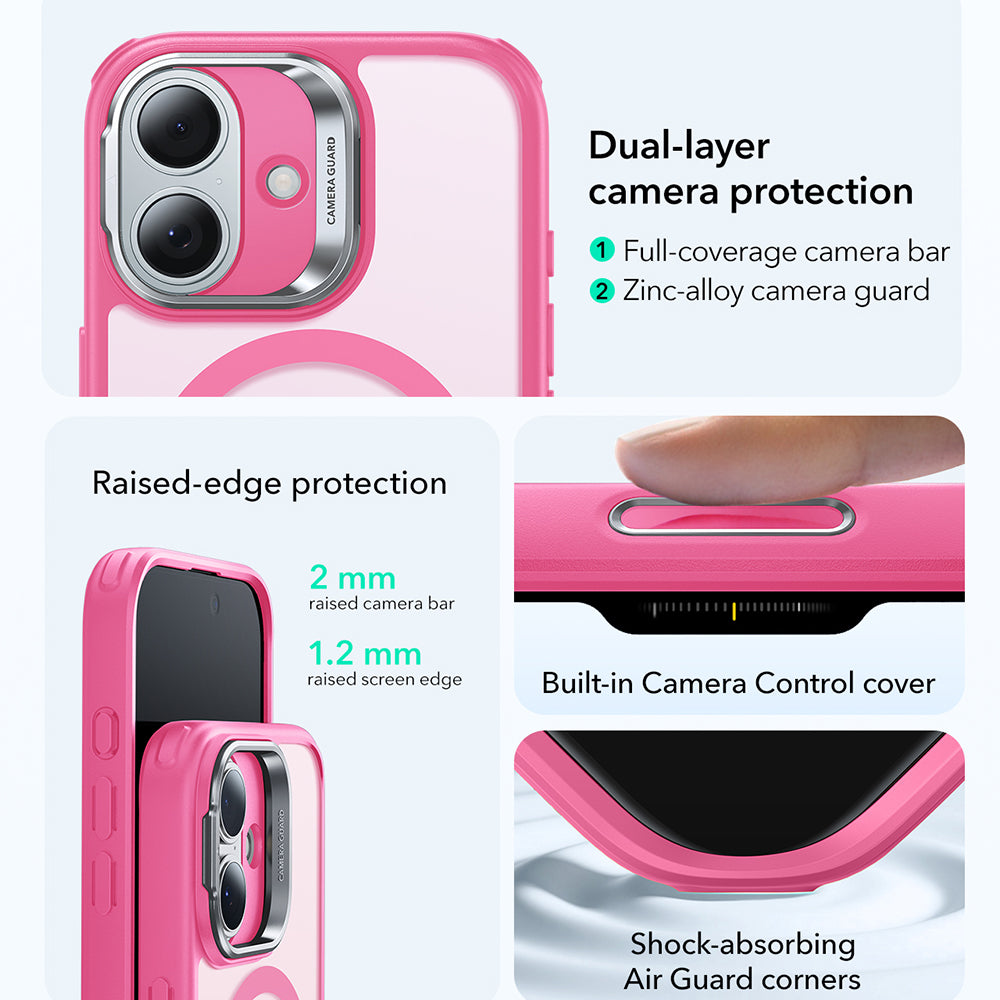 MagSafe cover til Apple iPhone 17, ESR, Classic Hybrid Kickstand, Satinrosa