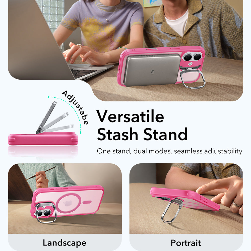 MagSafe cover til Apple iPhone 17, ESR, Classic Hybrid Kickstand, Satinrosa