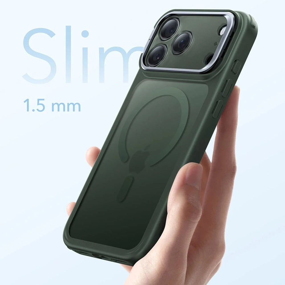 MagSafe cover til Apple iPhone 17, ESR, Classic Hybrid Kickstand, Satineret Grøn