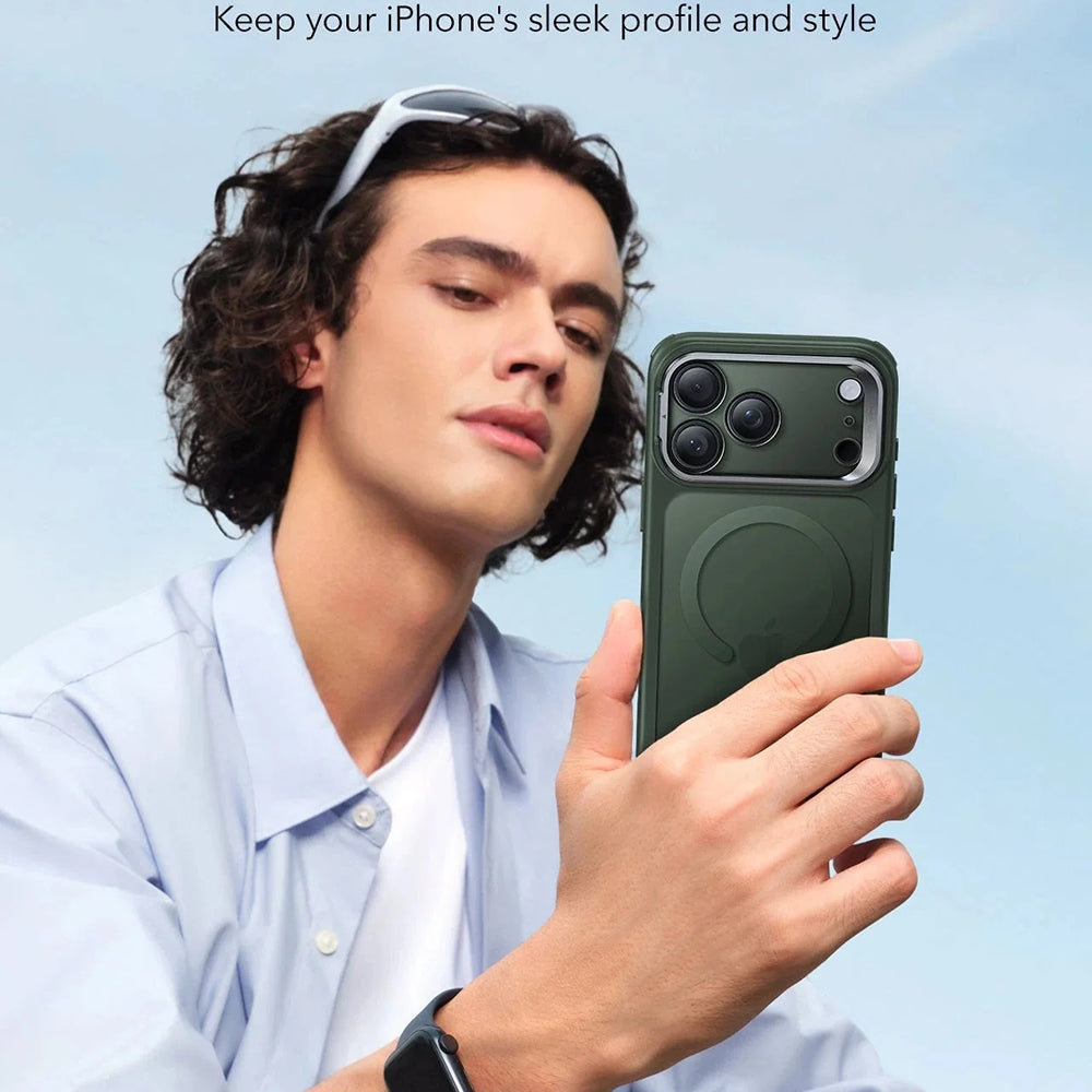 MagSafe cover til Apple iPhone 17, ESR, Classic Hybrid Kickstand, Satineret Grøn