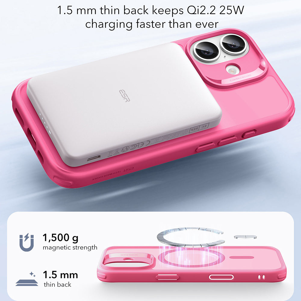 MagSafe cover til Apple iPhone 17, ESR, Classic Hybrid, Satinrosa