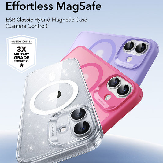 MagSafe cover til Apple iPhone 17, ESR, Classic Hybrid Shimmer, Transparent