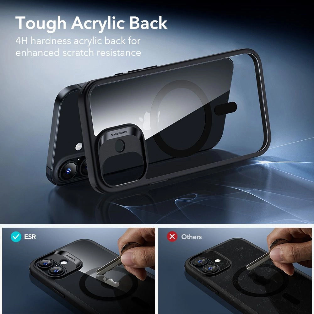 MagSafe cover til Apple iPhone 17, ESR, Classic Hybrid med skærmbeskytter, Sort Transparent