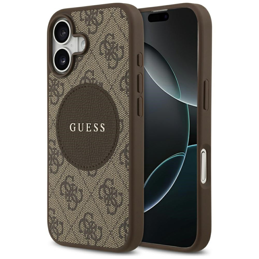 MagSafe cover til Apple iPhone 17, Guess, 4G Circle Classic Logo, Brun