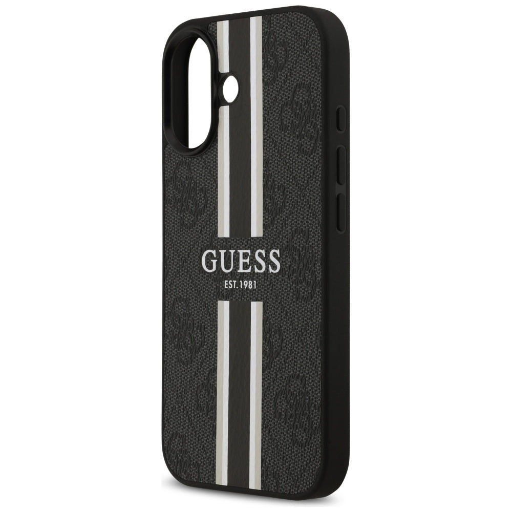 MagSafe cover til Apple iPhone 17, Guess, 4G Printed Stripes, Sort