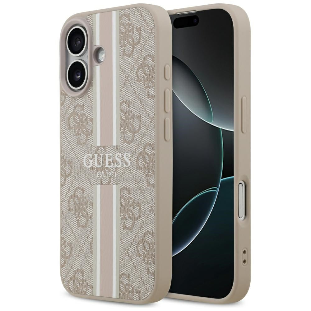 MagSafe cover til Apple iPhone 17, Guess, 4G Printed Stripes, Pink