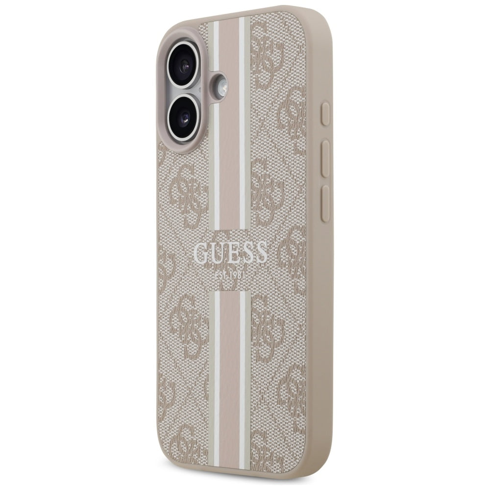 MagSafe cover til Apple iPhone 17, Guess, 4G Printed Stripes, Pink