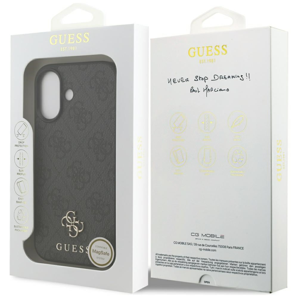 MagSafe cover til Apple iPhone 17, Guess, 4G Small and Classic Logo, Sort