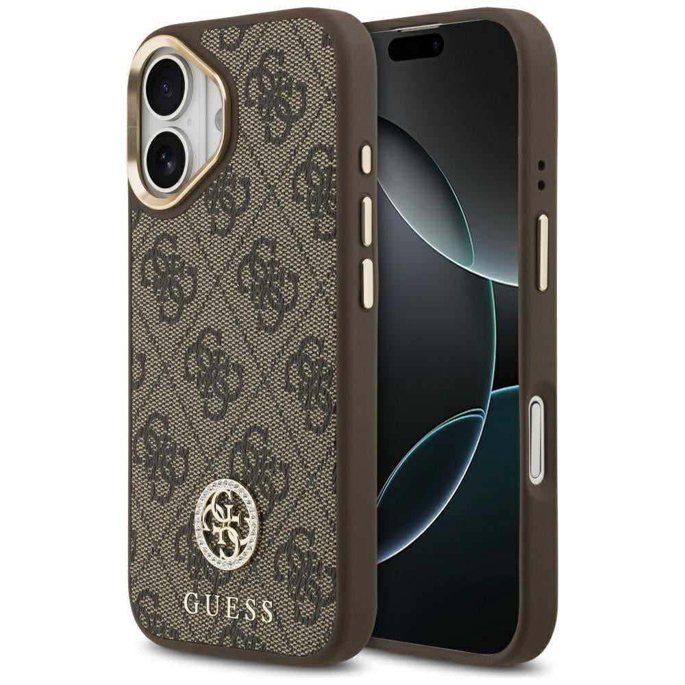 MagSafe cover til Apple iPhone 17, Guess, 4G Strass Logo, Brun