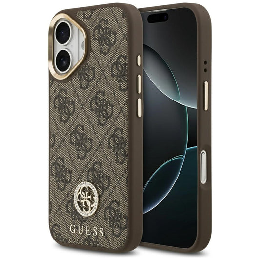MagSafe cover til Apple iPhone 17, Guess, 4G Strass Logo, Brun