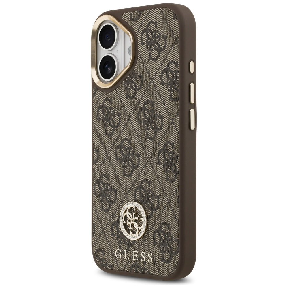MagSafe cover til Apple iPhone 17, Guess, 4G Strass Logo, Brun